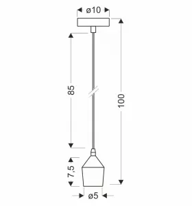 Zlatý kovový prívesok E27 100cm