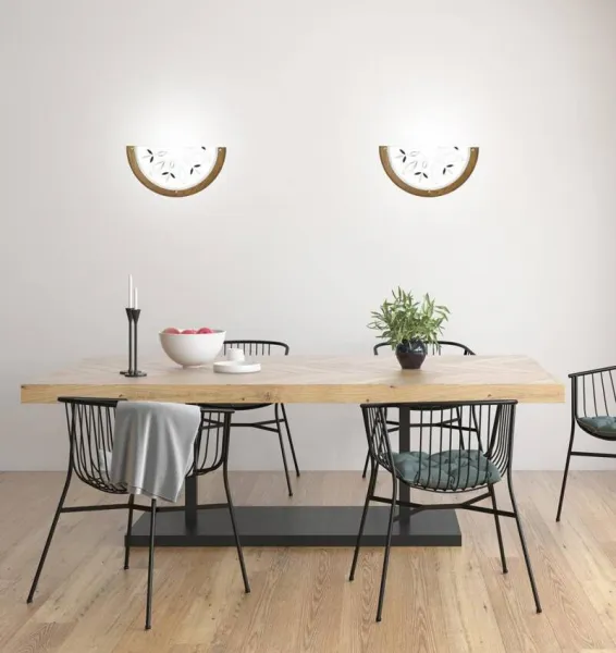 Nástenná lampa Rustica z dubového dreva do polostropa