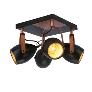 Čierno-medená nastaviteľná stropná lampa E14 4x40W Anica