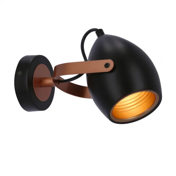 Čierno-medená nastaviteľná nástenná lampa E14 40W Anica