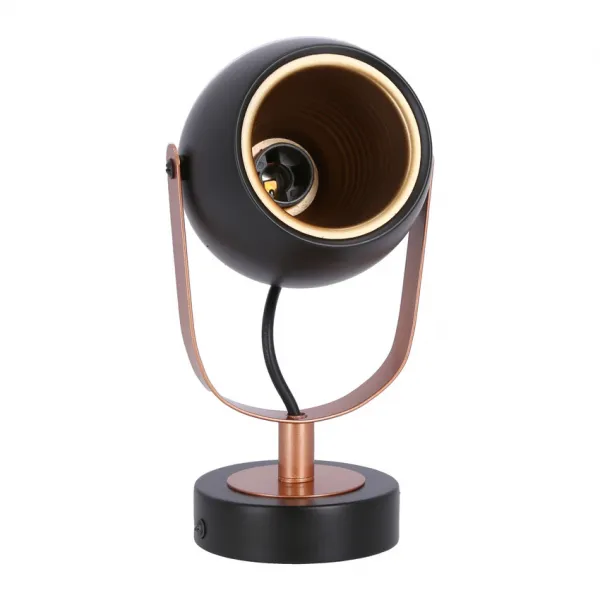 Čierno-medená nastaviteľná nástenná lampa E14 40W Anica