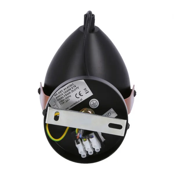 Čierno-medená nastaviteľná nástenná lampa E14 40W Anica