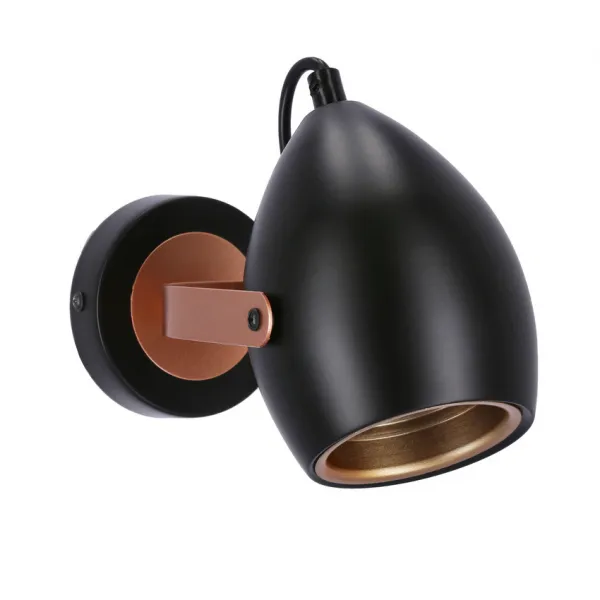 Čierno-medená nastaviteľná nástenná lampa E14 40W Anica