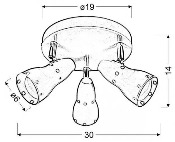 Stropné svietidlo plafond 3x40W E14 biele