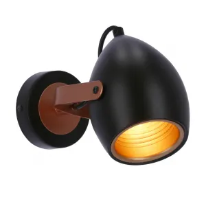 Čierno-medená nastaviteľná nástenná lampa E14 40W Anica