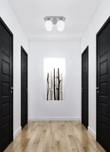 Stropná lampa s bielym tienidlom na guľu 4xG9 Oden