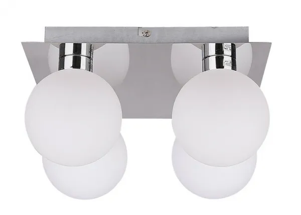 Stropná lampa s bielym tienidlom na guľu 4xG9 Oden