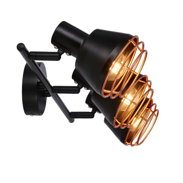 Nástenná/stropná lampa s čiernym medeným tienidlom 3xE14 40W Neria