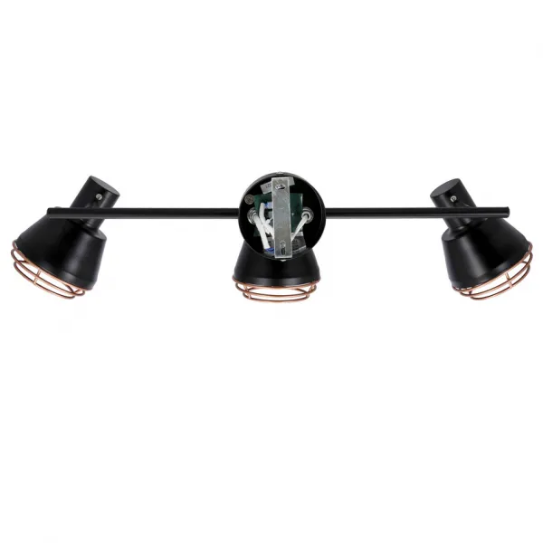 Nástenná/stropná lampa s čiernym medeným tienidlom 3xE14 40W Neria