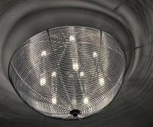 Strieborná okrúhla stropná lampa 5xG9