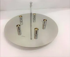 Strieborná okrúhla stropná lampa 5xG9