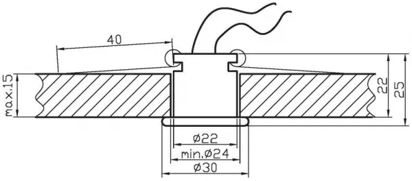 Okrúhle stropné svietidlo 12V mosadz PO-01