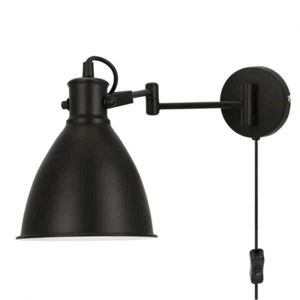 Nástenná lampa čierna nastaviteľná 1xE27 Espera
