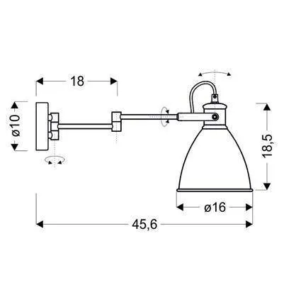 Nástenná lampa čierna nastaviteľná 1xE27 Espera
