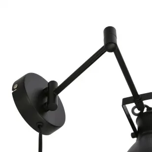 Nástenná lampa čierna nastaviteľná 1xE27 Espera
