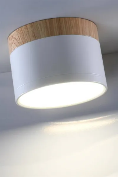 Stropné svietidlo biele/drevené LED 9W trubicové