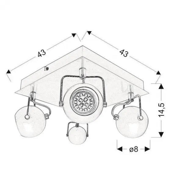 Stropné svietidlo Tony 4X3W LED Gu10 biele