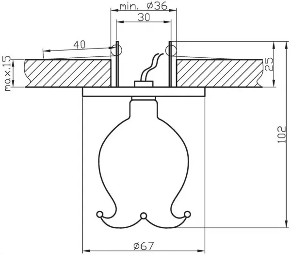 Stropné svietidlo Candellux Sk-38 so skleneným kvetinovým zvončekom