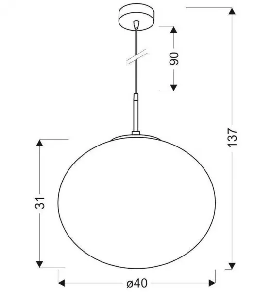 Stropné svietidlo Poly1X60W E27 biele