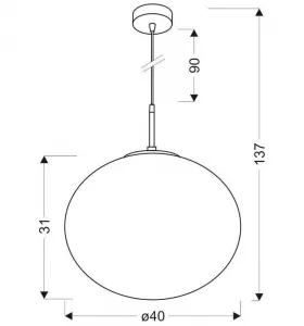 Stropné svietidlo Poly1X60W E27 biele