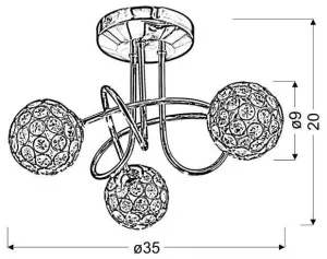 stropná lampa výpredaj stropná lampa starlet 3x40w g9 chróm/priehľadná