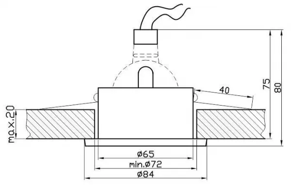 Hermetické stropné svietidlo IP65 chróm SH-04