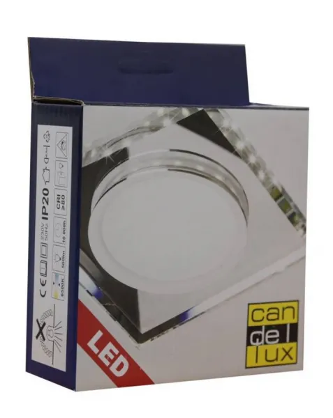 Stropné svietidlo chróm/biele štvorcové LED SSP-22