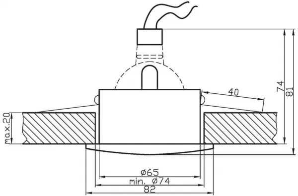 Stropné svietidlo Sh-07 IP65 Mr16