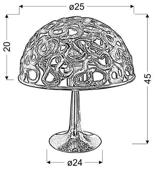 Stolová lampa Lame s chrómovým hríbom