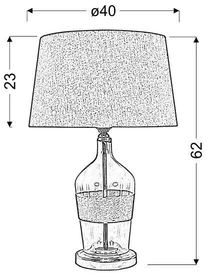 Stolová lampa béžová plátno 25x47cm Eco