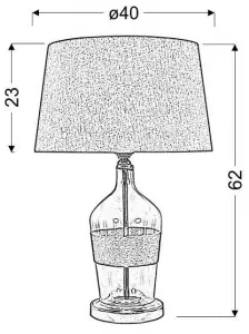 Stolová lampa béžová plátno 25x47cm Eco