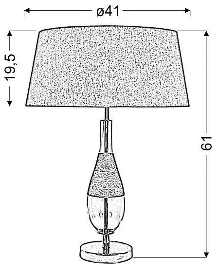 Stolová lampa béžová plátno 41x61cm Eco