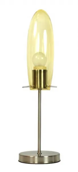 Sklenená stolová lampa, matný nikel, Melot