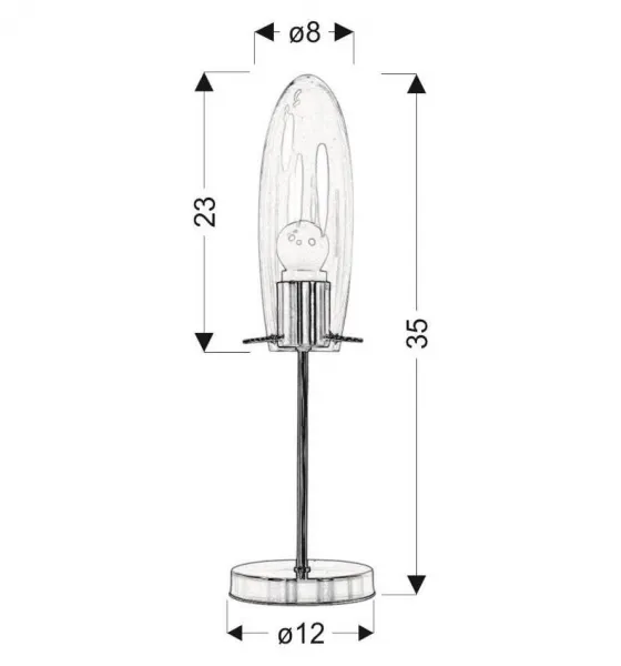 Sklenená stolová lampa, matný nikel, Melot