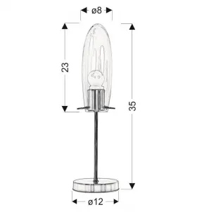 Sklenená stolová lampa, matný nikel, Melot