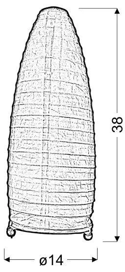 Papierová stolová lampa Papirus biela E14