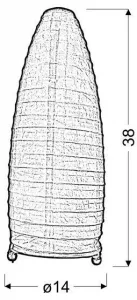 Papierová stolová lampa Papirus biela E14
