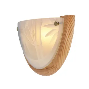 Stropné svietidlo Bambusové stropné svietidlo Drevené Štandardné 1X60 W E27 Borovicové