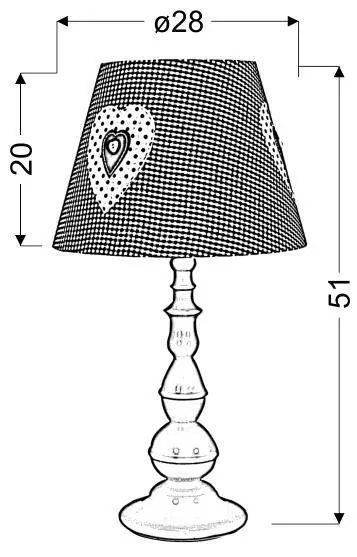 Stolová lampa biela a ružová 51 cm Sweet
