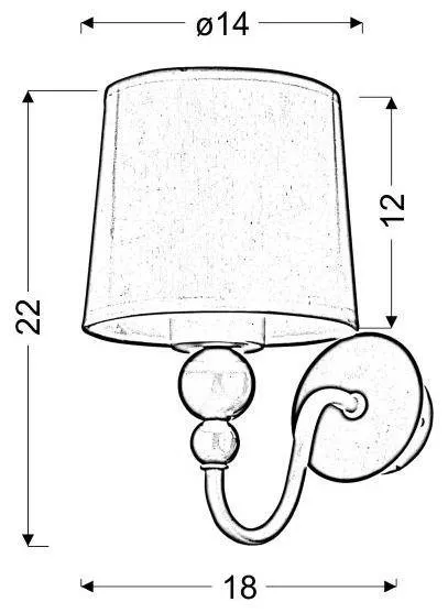 Nástenná lampa 1X60W E27 biela BEBE