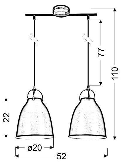 Stropná lampa Pensilvania s e27 žiarovkou v bielej farbe
