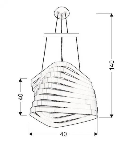Stropné svietidlo 1X60W E27 závesné biele BIZO