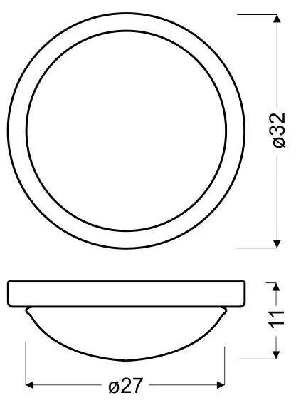 Stropná lampa Roda E27, nikel