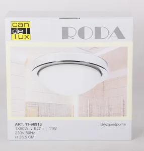 Stropné chrómové svietidlo do kúpeľne 28 cm IP44 60W E27 Roda 11-9691