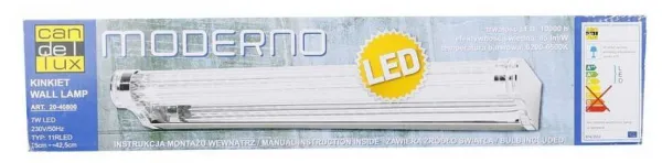 Nástenná lampa do kúpeľne chróm 42,5 cm LED 7W studená Moderno