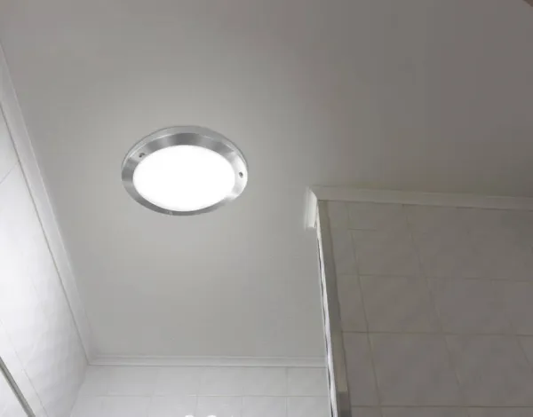 Stropná lampa Aquila 32cm 1xE27 Saténový nikel IP44