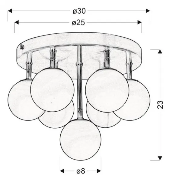 Stropné svietidlo etude plafond 230v matný nikel