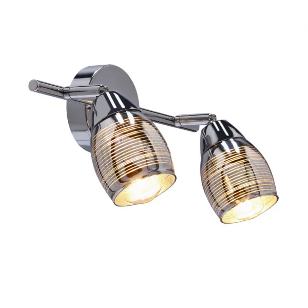 Nástenná LED páska 2X10W E14 chróm MILTON