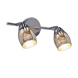 Nástenná LED páska 2X10W E14 chróm MILTON