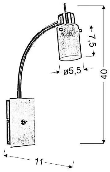 Nástenná lampa, nástenné svietidlo, lampa na rameno, 1X40W, G9, matný nikel, ĽADOVÉ KRÁĽOVSTVO